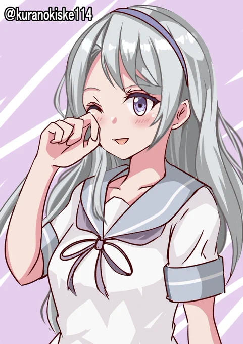 嬉し泣きする狭霧ちゃん。「提督、E-3の輸送ようやく終わりましたね。」#艦これ版深夜の真剣お絵描き60分一本勝負#艦これ版真剣お絵描き60分一本勝負_20220613 