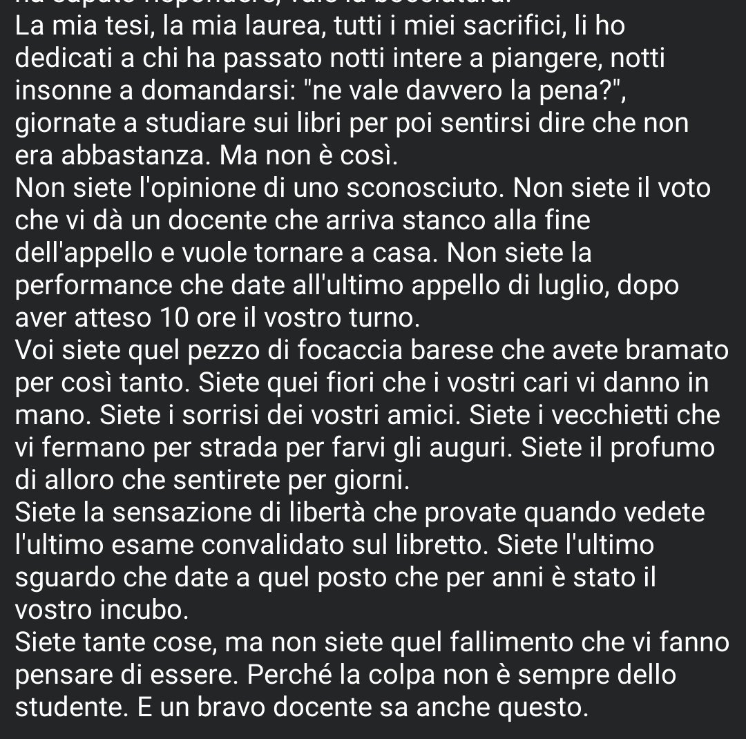 murderskitty's tweet photo. La mia tesi di laurea l'ho dedicata a tutti gli studenti che non ce l'hanno fatta, a tutti quelli che si son sentiti un fallimento a causa di un esame, a quelli che non hanno dormito a causa dell'ansia. L'ho dedicata a quelli che si sono suicidati, pur di non "fallire" ancora. https://t.co/OldIZ6Q5hK