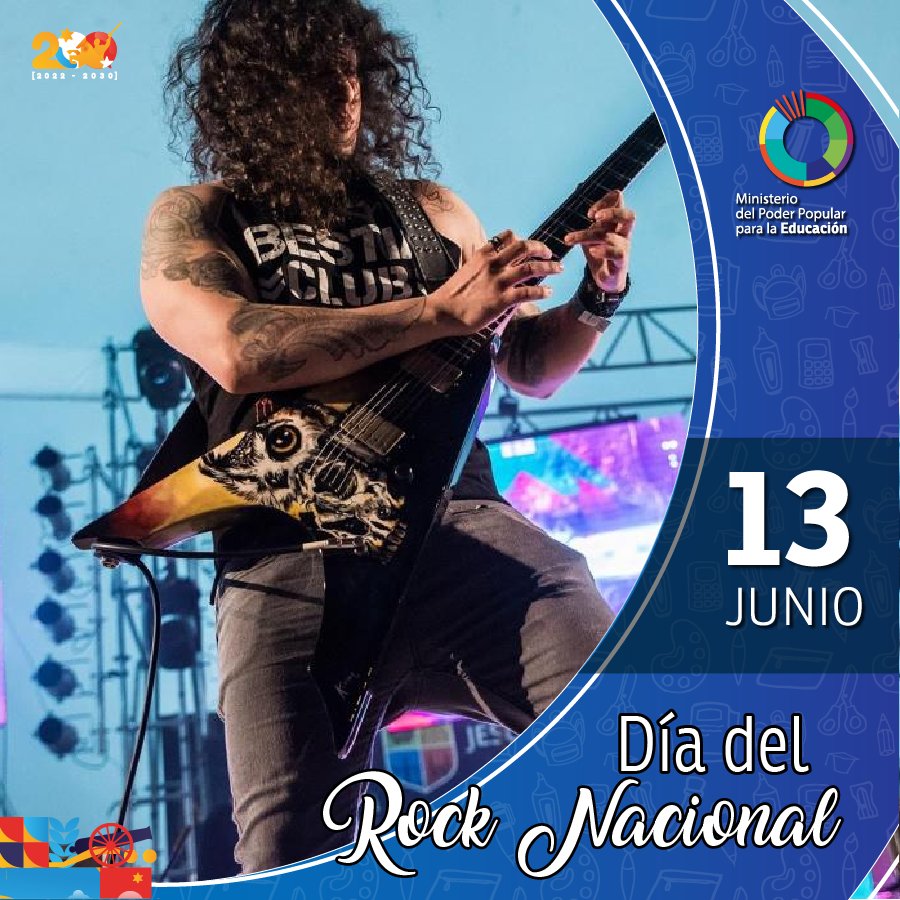 Decretado por la Asamblea Nacional, el #13Jun de cada año se celebra el Día del Rock Nacional en conmemoración al 1er festival de rock en el país en 1970 "Festival de Las Flores", siendo un género que desde siempre formó parte de la fuerza y empuje revolucionario. <a href="/NicolasMaduro/">Nicolás Maduro</a>