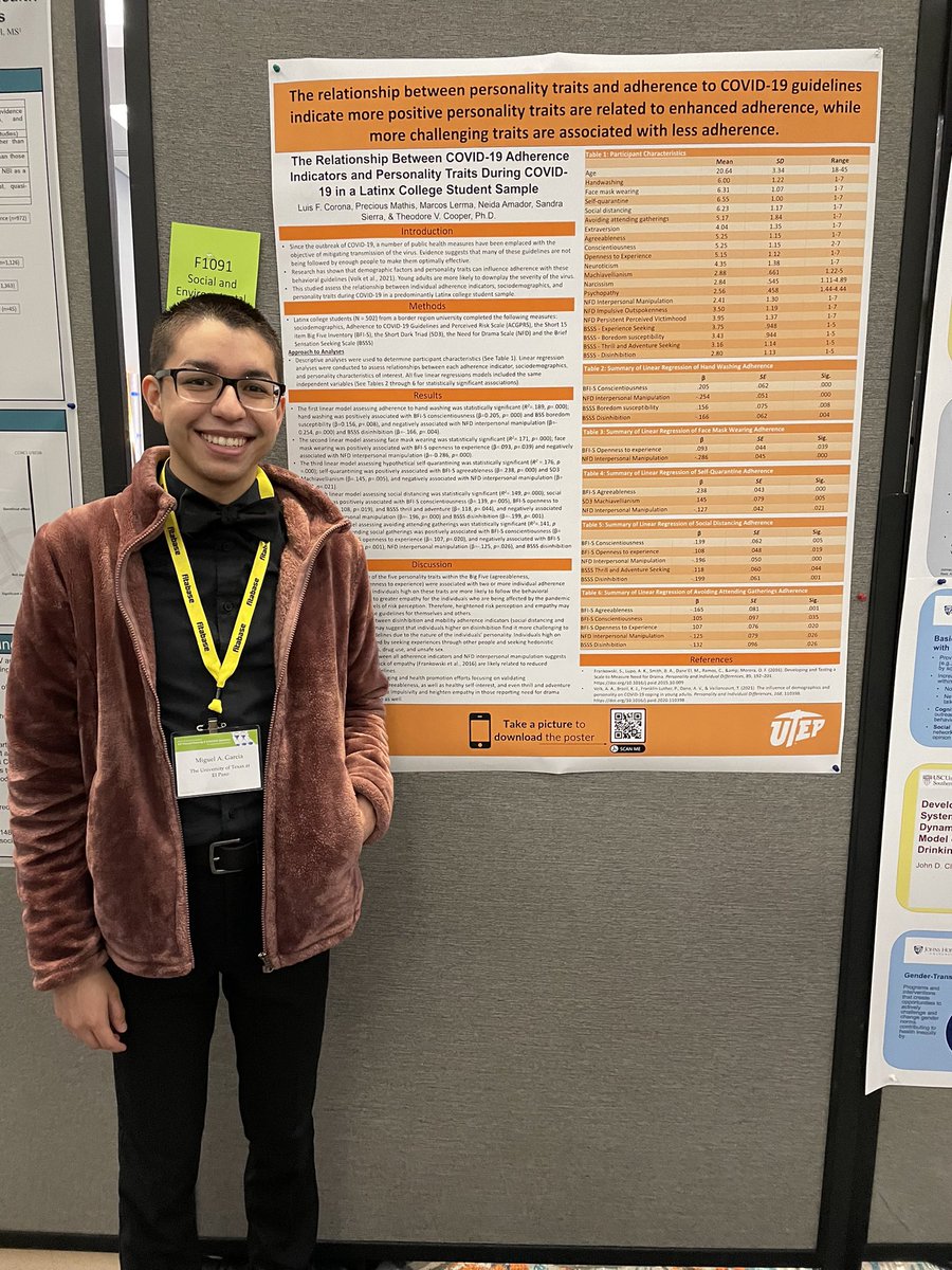 PATCHLab_UTEP's tweet photo. PATCH lab members Mickey and Andrea did an excellent job representing us at this years SBM in Baltimore 🤗🥳 #PATCHlab #SBM @UTEPPsychology https://t.co/1GqcAylBwQ