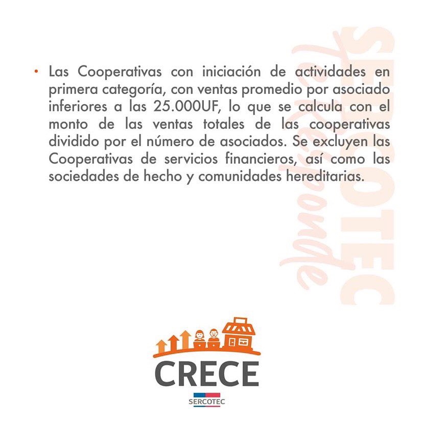 #Crece2022📈 tiene como objetivo apoyar y mejorar la competitividad de las empresas, dando la posibilidad de desarrollar nuevas habilidades y capacidades. No dejes de revisar este #SercotecTeResponde🔍
 
📝 Descarga las bases del programa en sercotec.cl/crece/