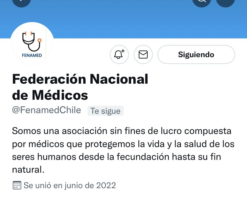 Invito a todos a seguir esta cuenta <a href="/FenamedChile/">Federación Nacional de Médicos</a> y a apoyar a estos valientes médicos que hoy dan inicio a esta fundación para trabajar por la defensa de la vida. Si eres médico, inscríbete en fenamed.cl si no lo eres también puedes apoyar!