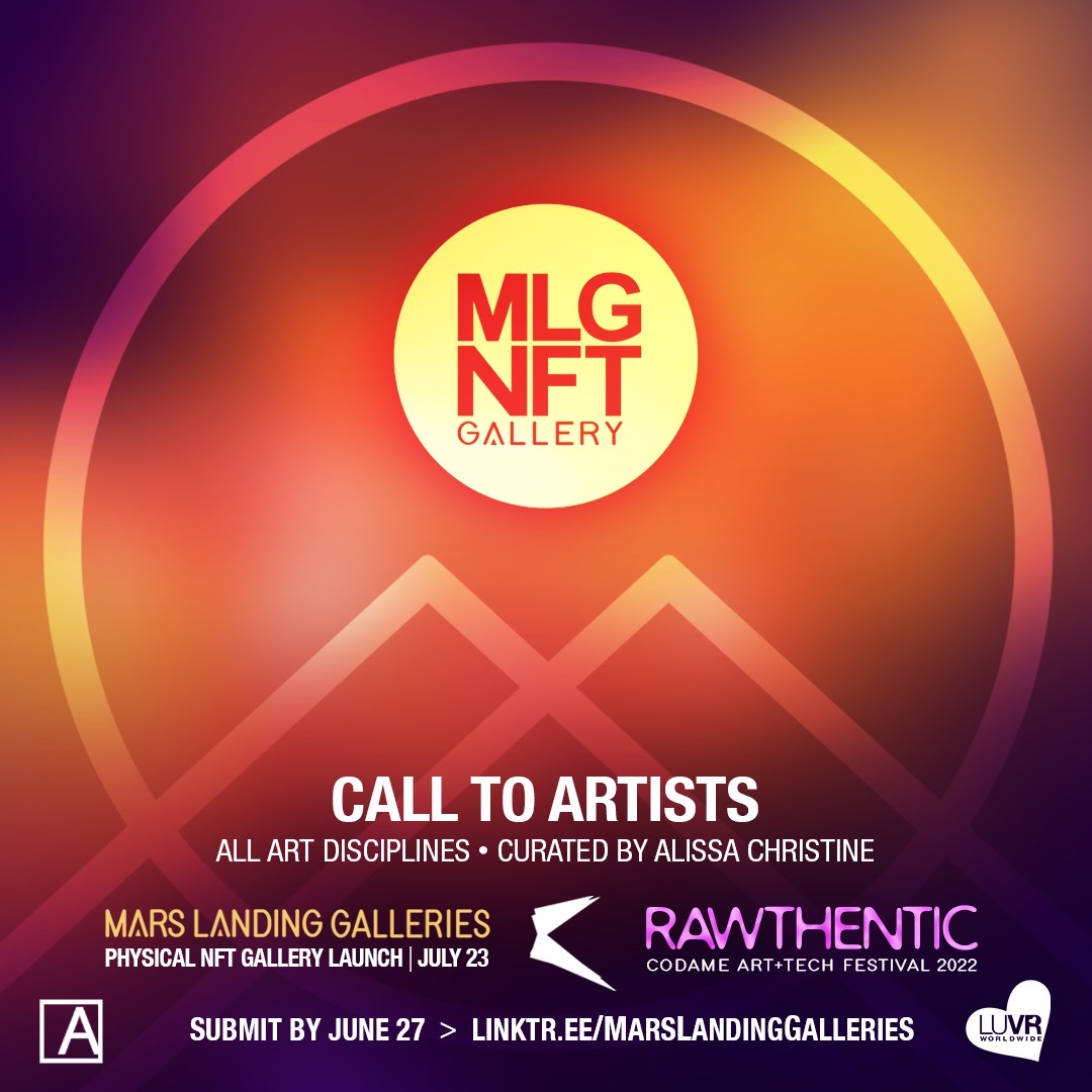 ArtiviveApp's tweet photo. Our next #opencall with @luvrworldwide is here! #Artists have until June 27, 11pm EDT to submit #NFT #artwork, that will be considered for the NFT Gallery exhibit launch at @MarsGalleries. 🚀
Have fun and get creating! 💪
For more info, tap on the link; https://t.co/TH5FGjaMux https://t.co/Te1XpnCtbx