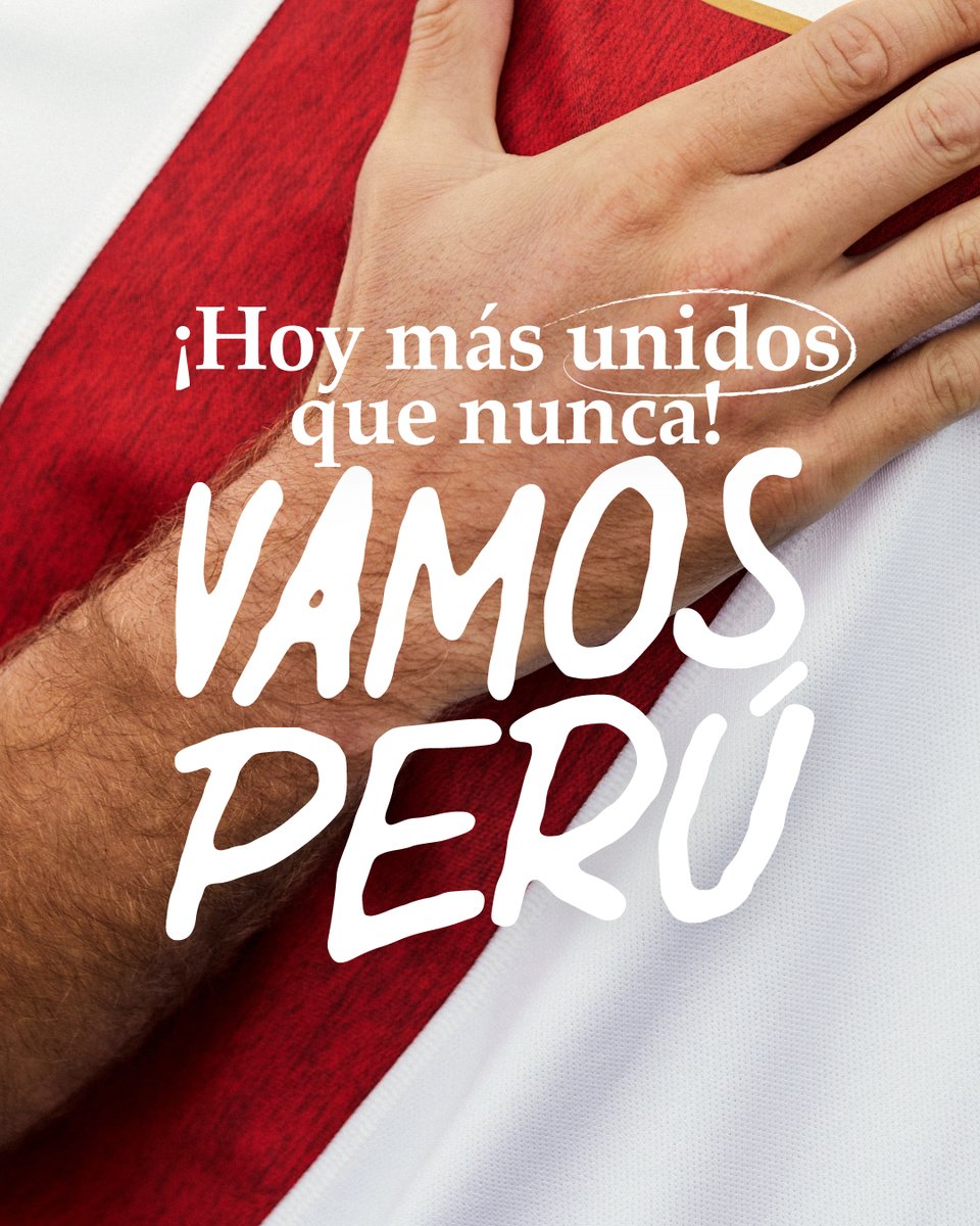 🎶 Sobre mi pecho llevo tus colores Perú 🇵🇪
Hoy somos más de 30 millones unidos por un mismo sueño 🙌 ⚽

🇵🇪 ¡Arriba Perú! 🔝