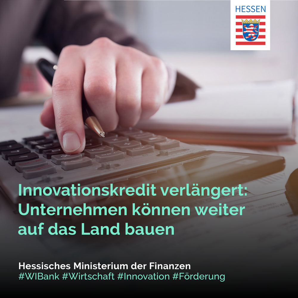 FinanzenHessen's tweet photo. Die #Unternehmen in #Hessen können weiter auf das Land bauen: Der #Innovationskredit Hessen der #WIBank wurde bis zum 31. Dezember 2022 verlängert. Damit unterstützen wir innovative und schnell wachsende mittelständische #Firmen und innovative #Gründungen: https://t.co/gSOuX7ZGsT https://t.co/MTsR8obFUB