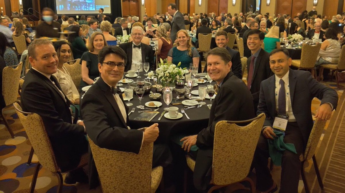 Current and former Michigan folks celebrating @EnsingGreg as he accepted the @ASE360 Richard Popp teaching award at the ASE Gala at #ASE2022. Greg has left a legacy, and we're so thankful to be a part of it. #MottCHC @MottDocs