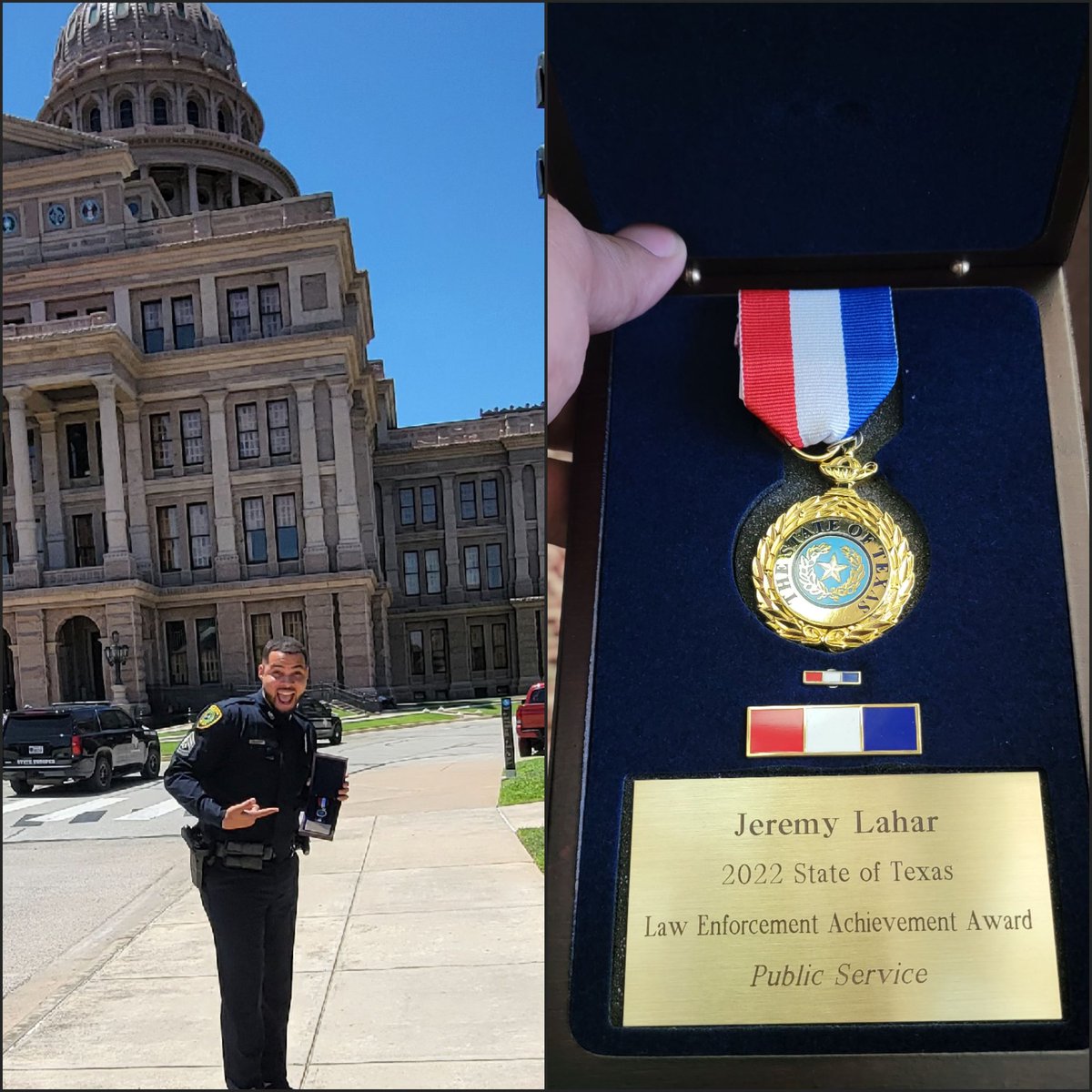 Mr_Officer713's tweet photo. THANK YOU to the Sgt. who nominated me for the, State of Texas Public Service Law Enforcement Achievement Award

I truly appreciate the recognition, I love what I have been given the opportunity to do within my profession, and I will never take it for granted 💯

@houstonpolice https://t.co/pt6Obc9yp1