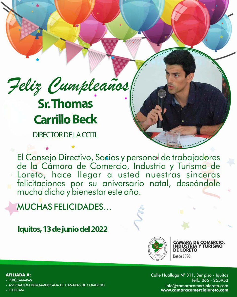 CÁMARA DE COMERCIO, INDUSTRIA Y TURISMO DE LORETO tweet media