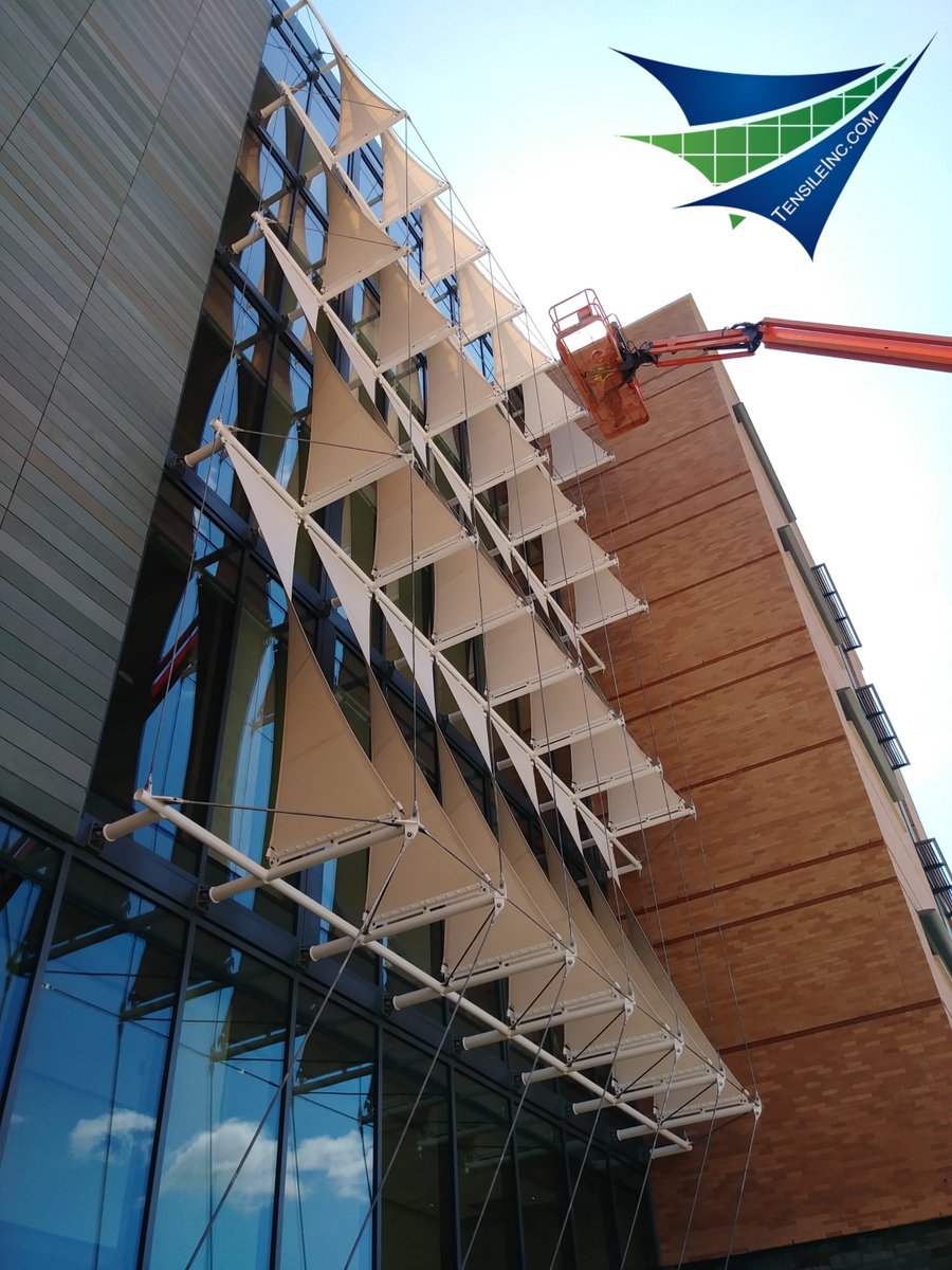 TensileSystems's tweet photo. Check out our video of #Tensile Structure Systems’ installation crew installing 28 #PTFE membrane sails for the University of Maryland Campus. 
https://t.co/YoQFciiPI8
#tensilearchitecture #tensiledesign #architecture #fabricarchitecture #architecturedesign #tensilestructure https://t.co/TqoreGV475