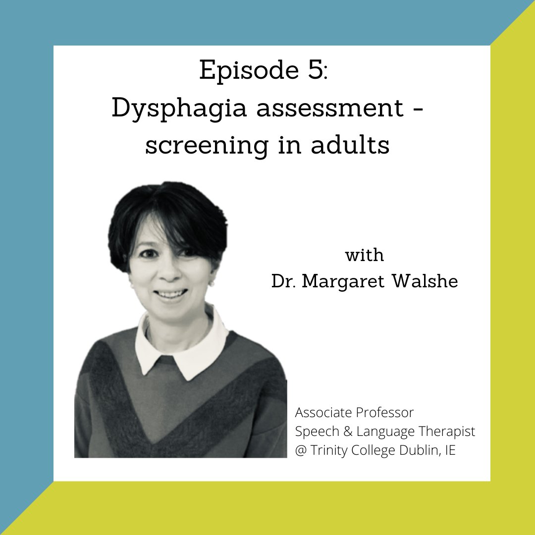 dysphagiapcast's tweet photo. In EP 5 @WalsheMargaret talks about #screening for #dysphagia: who should be screened when, by whom, how to choose the best screening tool &amp; why it's important to look beyond sensitivity &amp; specificity of a screening test. 🎧Out now everywhere you listen to podcasts!🤗 https://t.co/SisU9euEFA