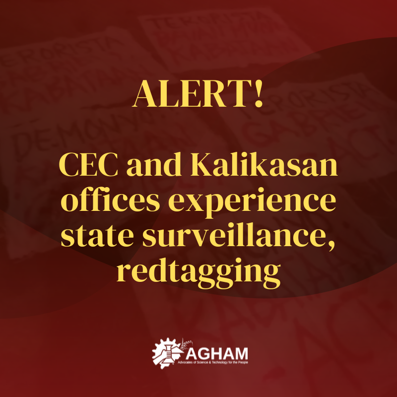 AghamNasyunal's tweet photo. SUNOD-SUNOD NA ATAKE LABAN SA MGA ENVIRONMENTAL AND LAND RIGHTS DEFENDERS!

Matapos ang pag-aresto sa mga magsasaka sa Hacienda Tinang at kay Daisy Macapanpan sa Laguna, ang opisina naman ng @CEC_Phils at @KalikasanPNE sa Quezon City ang nakaranas ng intimidasyon mula sa estado. https://t.co/B76yQ7mvGn