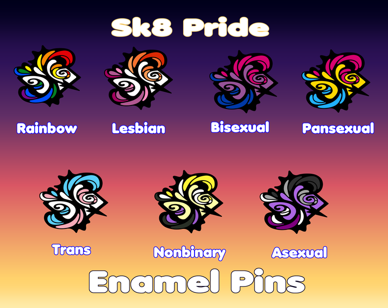 LunaNoctuArts's tweet photo. Okay I decided to add another free add-on to my Sk8 Plush kickstarter and that is that each backer will get their choice of a Sk8 Pride Pin
Willing to make more flags if people want, so what better way to enjoy pride month than with pride pins?
Link in reply
#SK8THEINFINITY #sk8 https://t.co/rMl3Byb5UW