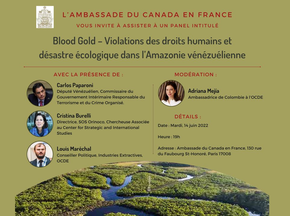 CharlesHudon_CA's tweet photo. Les questions liées à l'environnement et aux droits de la personne vous intéressent?  Alors joignez-vous à nous demain, en présentiel à l'ambassade du Canada, pour une discussion sur l'Amazone vénézuélienne!

Ça commence à 19h00.

Inscriptions👉 https://t.co/dpzOG2s8On https://t.co/U2rMncz2rJ
