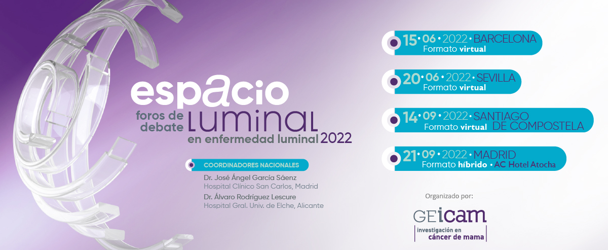 Del 15/06 al 21/09 tendrá lugar nuestro “Espacio Luminal. Foros de debate en enfermedad luminal 2022”, coordinado por los Dres. @JAGarciaSaenz y <a href="/Baricorcho/">Baricorcho</a>
Más información, programa e inscripciones en doctaforum.org/2022/espacio-l…
