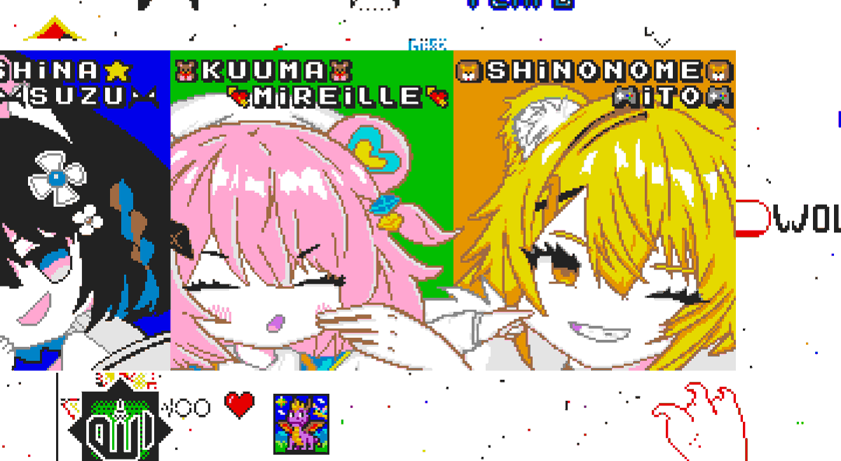 WactorCanvas's tweet photo. #GalleReille #illusITO #KuumaMireille #ItoShinonome

Some mysterious naITOs and Kuupids joined to make this pixel art on pixelcanvas, we placed it there pixel by pixel for the last couple of weeks to show our love for this beast pair https://t.co/NKQywktguW
