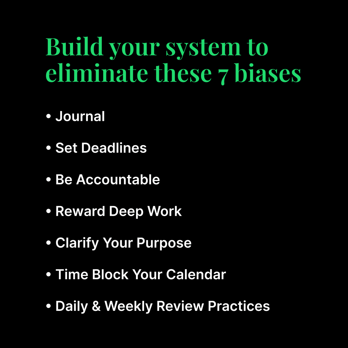 Visualising the 7 biases destroying your productivity and how to overcome them - by @PeakTobi https:...