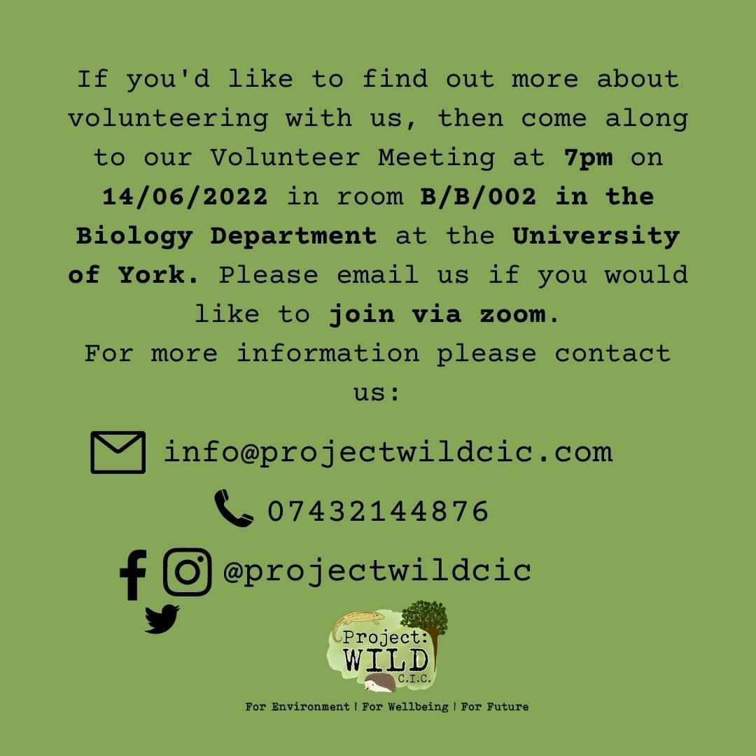 projectwildcic's tweet photo. 📣 Our Volunteer Meeting is tomorrow! 📣

If you’ve ever been interested in volunteering with us then now is your chance! Swipe to find out more! ➡️➡️➡️

#volunteering #careers #volunteersneeded #pwcic #projectwild #wildlife #ecology #environment #sustainability #reptiles https://t.co/UAqQAkqCWb