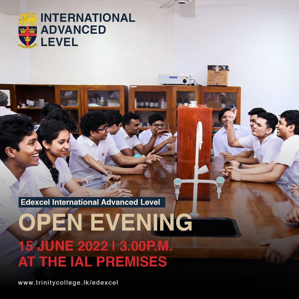 TrinityColKandy's tweet photo. We are delighted to announce the Open Evening at our International Advanced Level section which will take place on Wednesday, 15th June 2022 starting at 3.00pm.
#trinitycollegekandy #edexcel #internationaladvancedlevel #openday #pearson #kandy #srilanka #education #pearson https://t.co/qrrwy86MHD