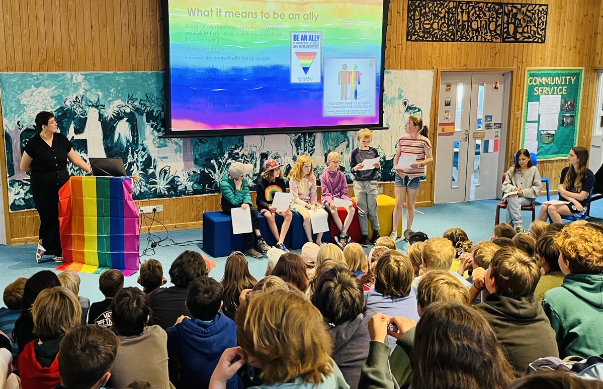 BedalesPrep's tweet photo. The pupil led Equality Council presented our assembly on Diversity Week. We will celebrate with an appropriately diverse range of activities, from 'wear a rainbow' to colouring, talks, temporary tattoos and face painting. #Bedalesprep #inclusion #acceptance #everyoneisunique https://t.co/a8IGvOGVlv