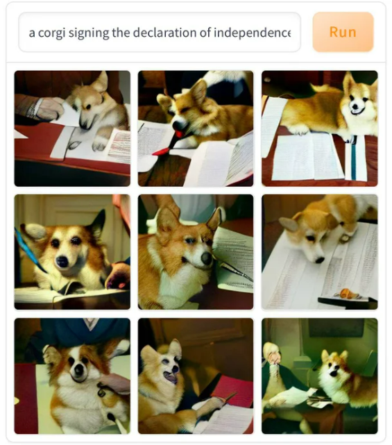 RT @dallerare: corgi signing the declaration of independence , DALL-E https://t.co/lsYhchAAmG
