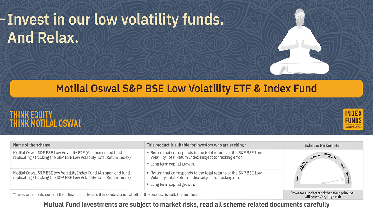 MotilalOswalAMC's tweet photo. Avoid and relax from the stress of volatile markets with our Low Volatility funds.
Click here to invest - https://t.co/mpdoBR49pi
#investments #motilaloswal #equity #lowvol #mutualfunds #wealth https://t.co/5rT4sWHgEB