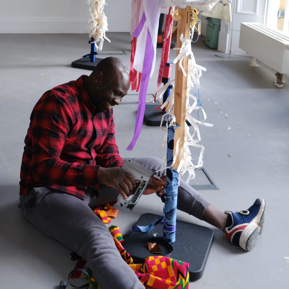 CattellMartha's tweet photo. ✨ This Saturday (10am-12pm)✨ 
Head to Woodend for a celebration to mark the end of the current exhibition. We will be making flags/instruments with @THEActionSpace artist #AndrewOmoding there will be music, a parade and cake! FREE + ALL WELCOME! https://t.co/ovks4xLEbT https://t.co/wNXi0ifuu1