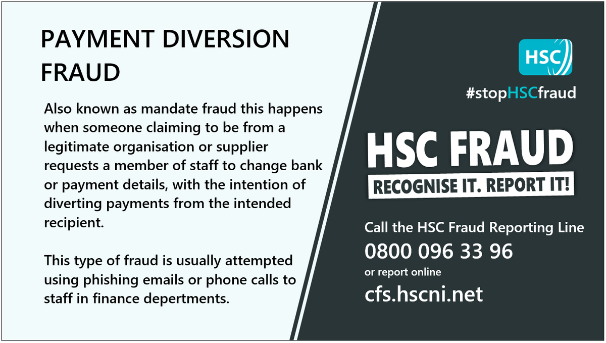 tsecrime's tweet photo. RT @bsocfs: Beware of urgent, last minute requests to change invoice details. It's usually invoice fraud where criminals try to trick your accounts department into paying them money used to pay existing supplier bills. Payment diversion fraud is invoice fraud. #HSCFraud https://t.co/SbOvw5ts8t