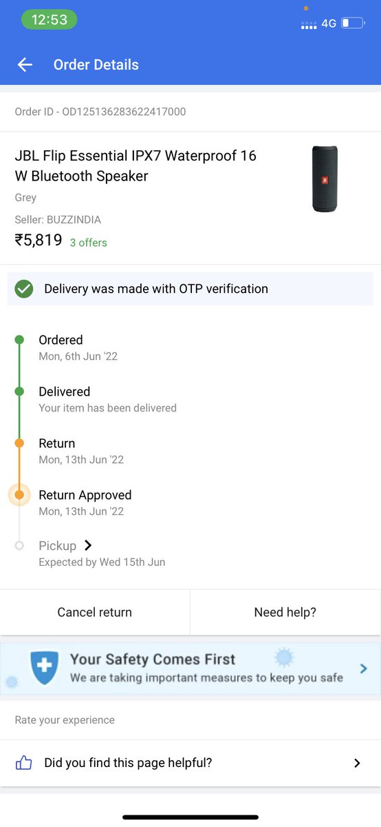 vinit616's tweet photo. Never ever buy any product from #Flipkart worst experience facing from years. @flipkartsupport @Flipkart @Walmart @_sachinbansal 
no return only replacement now and that too canceled as guided by #Flipkart customer care people @JBLaudio  is selling a product like this can’t think https://t.co/rSmanZEIMS