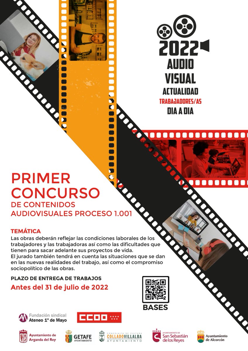 📽️I Edición Concurso PROCESO 1001🎞️
Los cortometrajes reflejarán la realidad de la clase trabajadora, sus condiciones materiales, su día a día para sacar adelante sus proyectos de vida
🗓️Presentación hasta el 31 de julio
¡Luces, cámaras, acción!
Bases en onx.la/b8b14