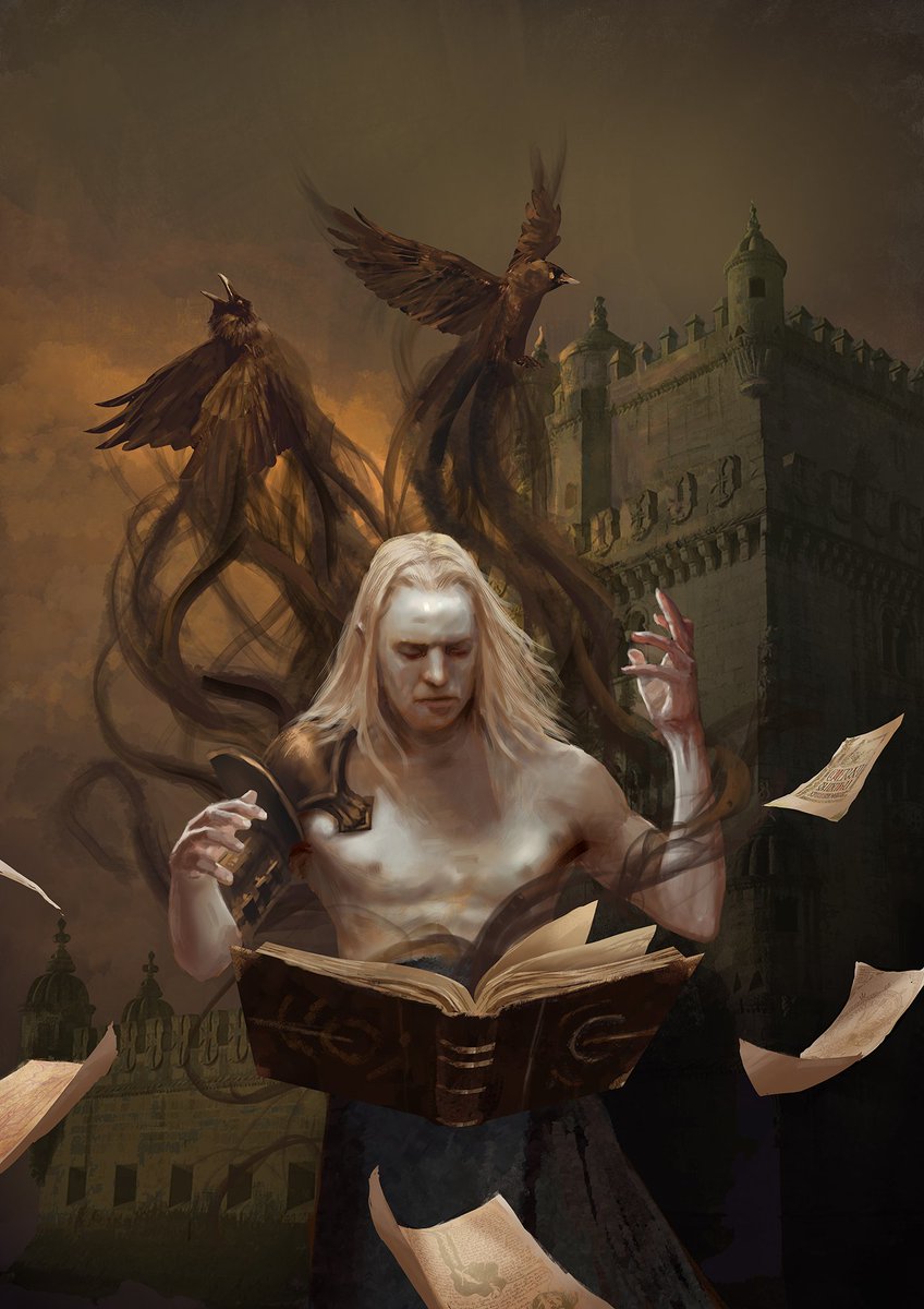 moskoarts's tweet photo. Illustration made for the Fórum Fantástico poster. It's a Fórum for fantasy literature and art, so I wanted to make old school illustration based on the fantastic Elric and that could relate with the magic of books. 
#illustration #fantasyart #darkfantasy #digitalart #art https://t.co/DYCIVwpMhq
