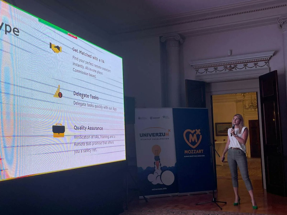 RemoteBob1's tweet photo. Last week's our Milica and Nejra did the #livepitch for potential #investors in #Beograd. ๐
#RemoteBob #investor #virtualassistant https://t.co/38uDnT8vIO