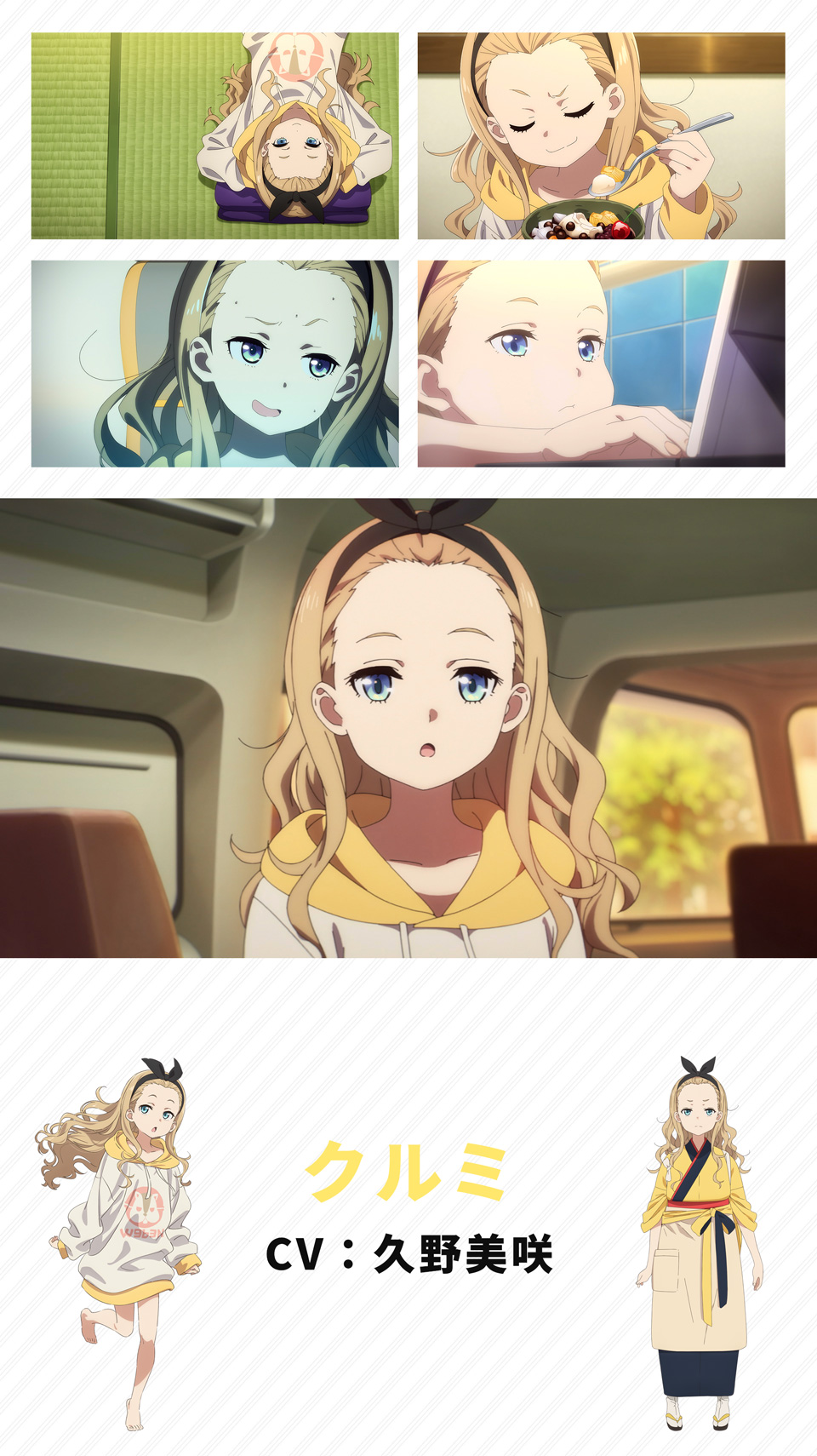 クルミ
CV：久野美咲

ある日喫茶リコリコに転がり込んで来た家出少女。
見た目は幼いが、ミカと対等に大人な会話ができるなど年齢不詳。
閉店後の常連客とのゲーム会だけを楽しみに、宿代の為しぶしぶ働く不良店員。