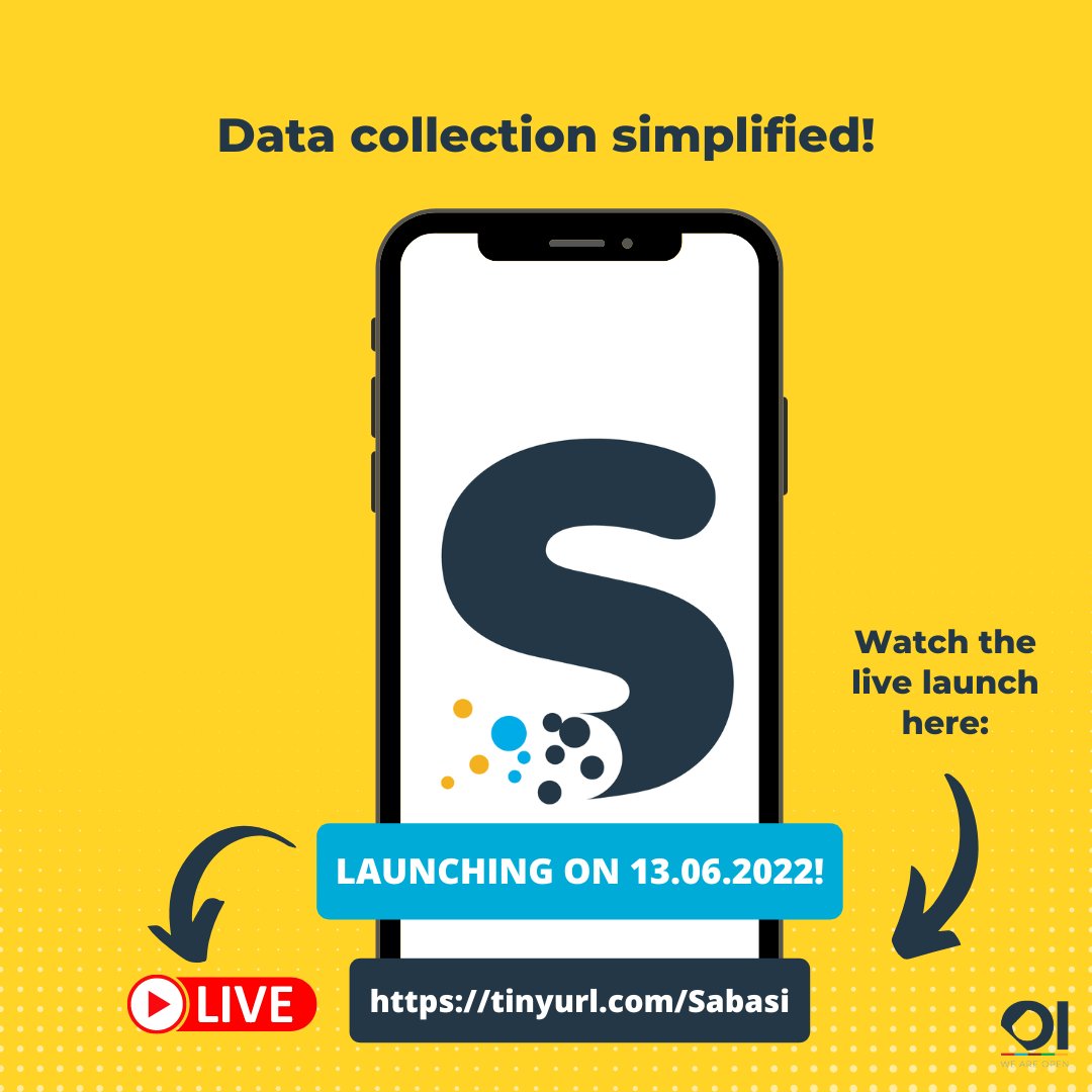 Open_Institute's tweet photo. We're ready for lift-off!ย ๐
Join us todayย 13th June 2022 at 5pm (EAT) as we launch our new and improved survey tool, Sabasi, via YouTube Live! - https://t.co/ZCXK7f6KT2 https://t.co/7Za1z5RHHP