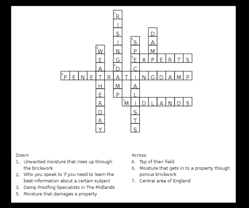 WeatherDryMids's tweet photo. We have 7 out of 7 on our morning crossword! 

#damp #midlands #weatherdry #penetratingdamp #risingdamp #specialists #experts #crossword #puzzle https://t.co/NUbkFOqkRa
