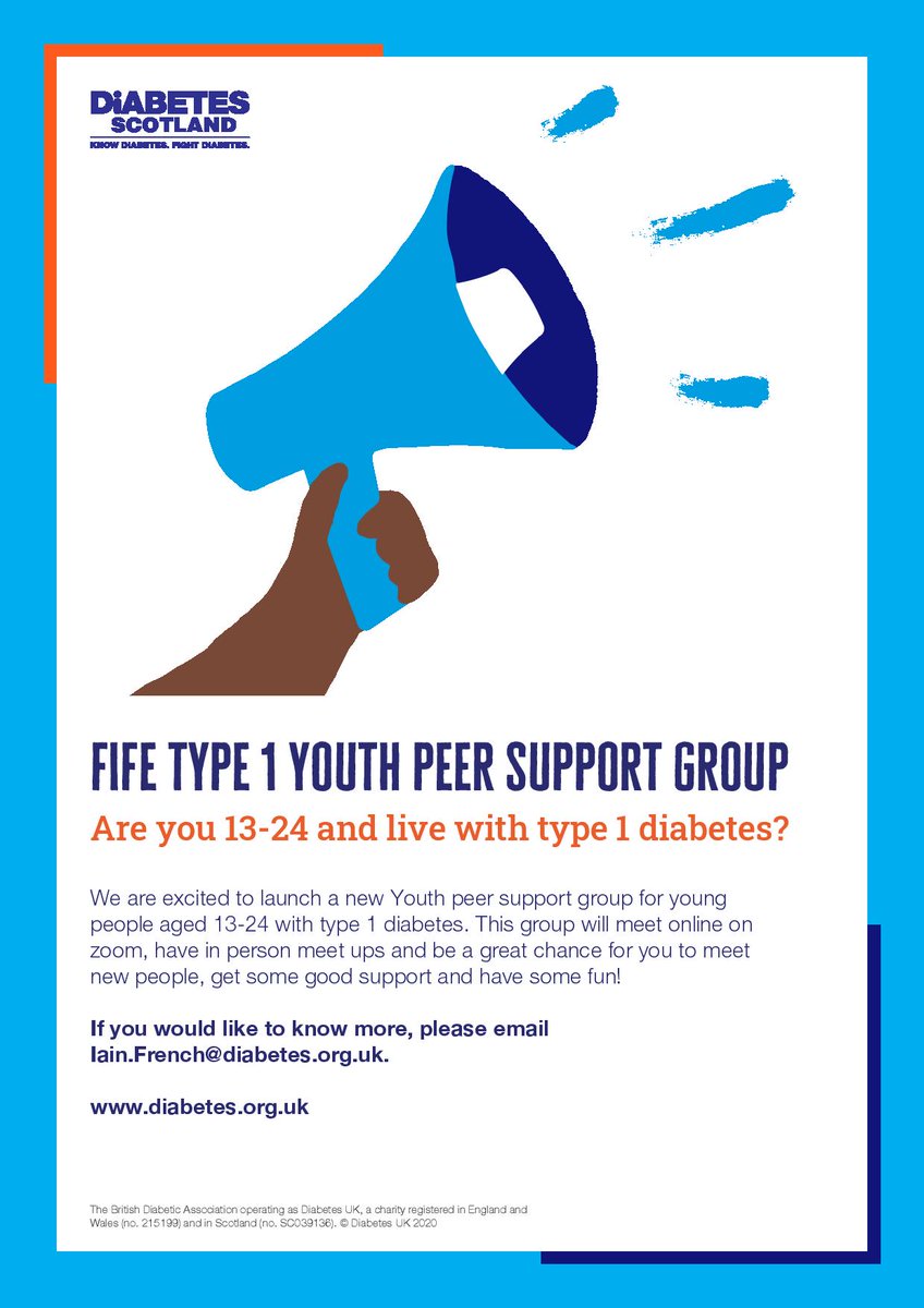 nhsfife's tweet photo. A new group has been set up to support young people in Fife living with Type 1 diabetes. Meetings are held online via Zoom. For more information, please email iain.french@diabetes.org.uk https://t.co/bqJo6xxowx