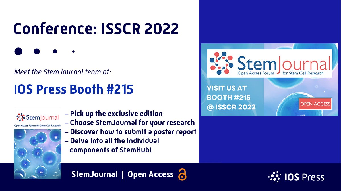 stemjnl's tweet photo. We will be in San Francisco this week at #ISSCR2022 &amp; invite delegates to visit our booth to:

-Discuss #StemJournal
-Have a chance to meet board members &amp; the team
-Pick up the exclusive souvenir copy &amp; giveaways!

Discover more at https://t.co/sL9emcZZxF

See you at booth #215! https://t.co/ueSZwJJWjX