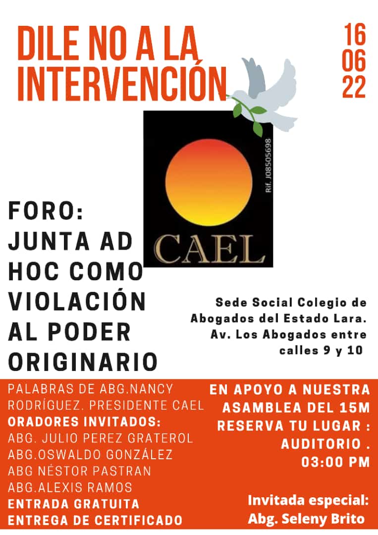 SGM Derecho Vzla On Twitter No A La Intervenci n Del CAEL Colegio 