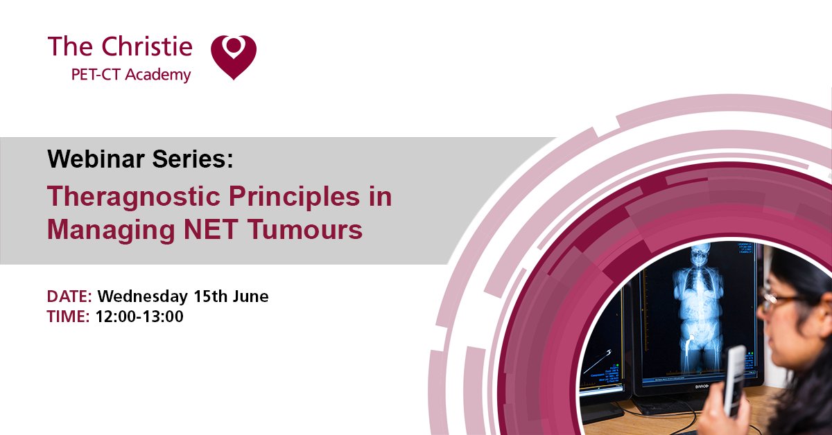 petctacademy's tweet photo. 2 days until our Webinar: PET-CT Theragnostic Principles in Managing NET Tumours takes place Wed 15th June 2022 12:00-13:00.
π Register here: https://t.co/Wfmunj3Bqe
The webinar is aimed at #Radiologists, #Technologists, #Radiographers & #ClinicalStaff.
@AllianceMedica1 @NHS https://t.co/ZdTr45rgW9