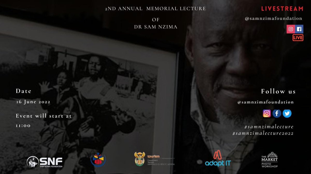 NzimaSam's tweet photo. 2ND ANNUAL MEMORIAL LECTURE OF DR SAM NZIMA

Event details:
Date: 16 June 2022
Time: 11:00

Livestream
The event will be livestreamed on our facebook and Instagram social media pages.

Follow:
 @samnzimafoundation https://t.co/DXUM2qhagQ