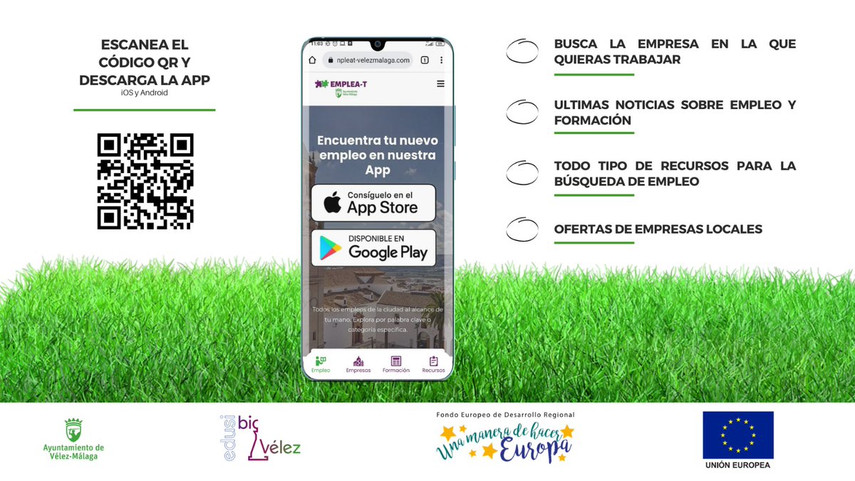 Vélez-Málaga presenta una app de demanda y oferta de empleo para favorecer la ocupación local a través de la EDUSI. 

Lee la noticia completa aquí: velezmalaga.es/index.php?mod=…