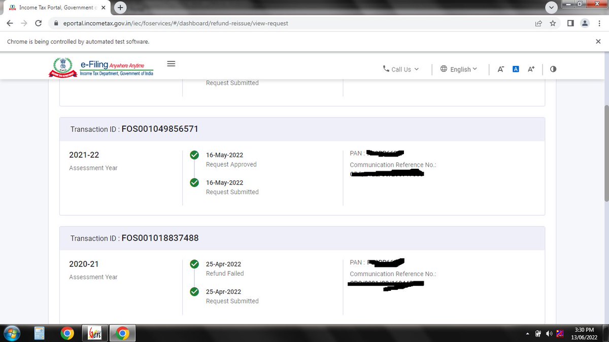 somani_co's tweet photo. Refund failed on 25-04-2022, reissue request again submitted and approved on 16-05-2022, but still refund is not issued.  

@IncomeTaxIndia 
#refund #incometax #issuerefund 
#refundnotreceived https://t.co/pxlrbDIJzi