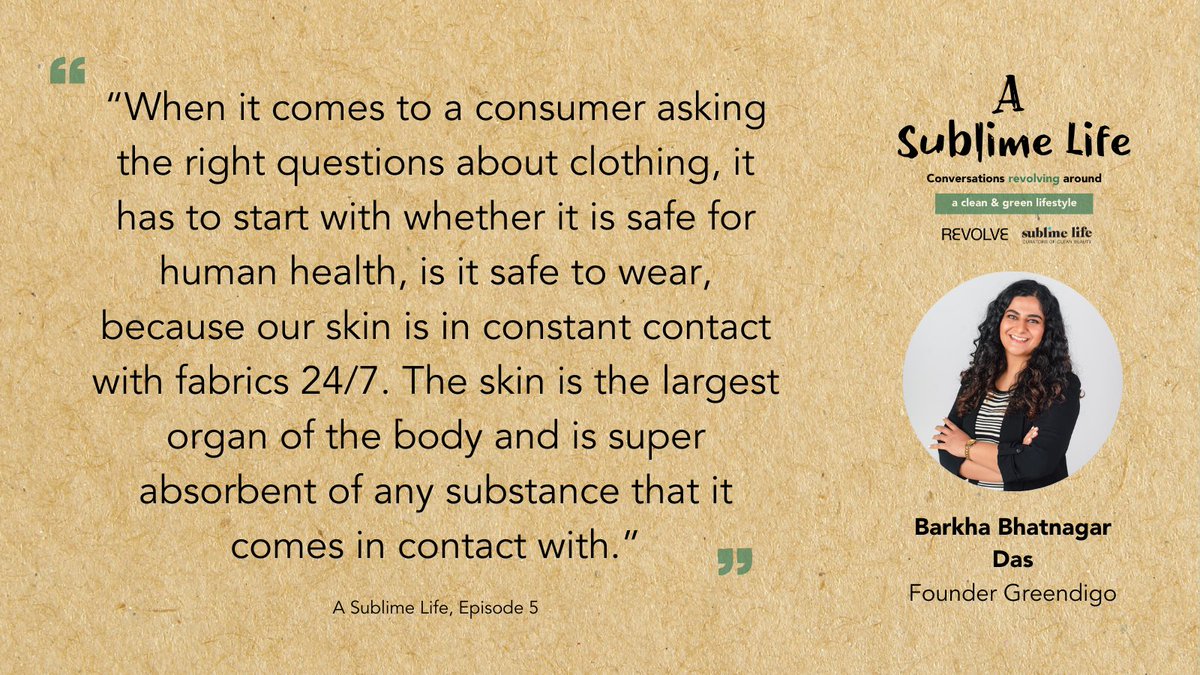 Kubernein's tweet photo. This week on #ASublimeLife Barkha Bhatnagar Das of Greendigo chats with @ShivrajParshad on why #sustainableclothing is important and how to embrace it to enable #sustainableliving
🎧 This Friday on: https://t.co/LaHpcQfEy5 https://t.co/eP3gBaM8xt