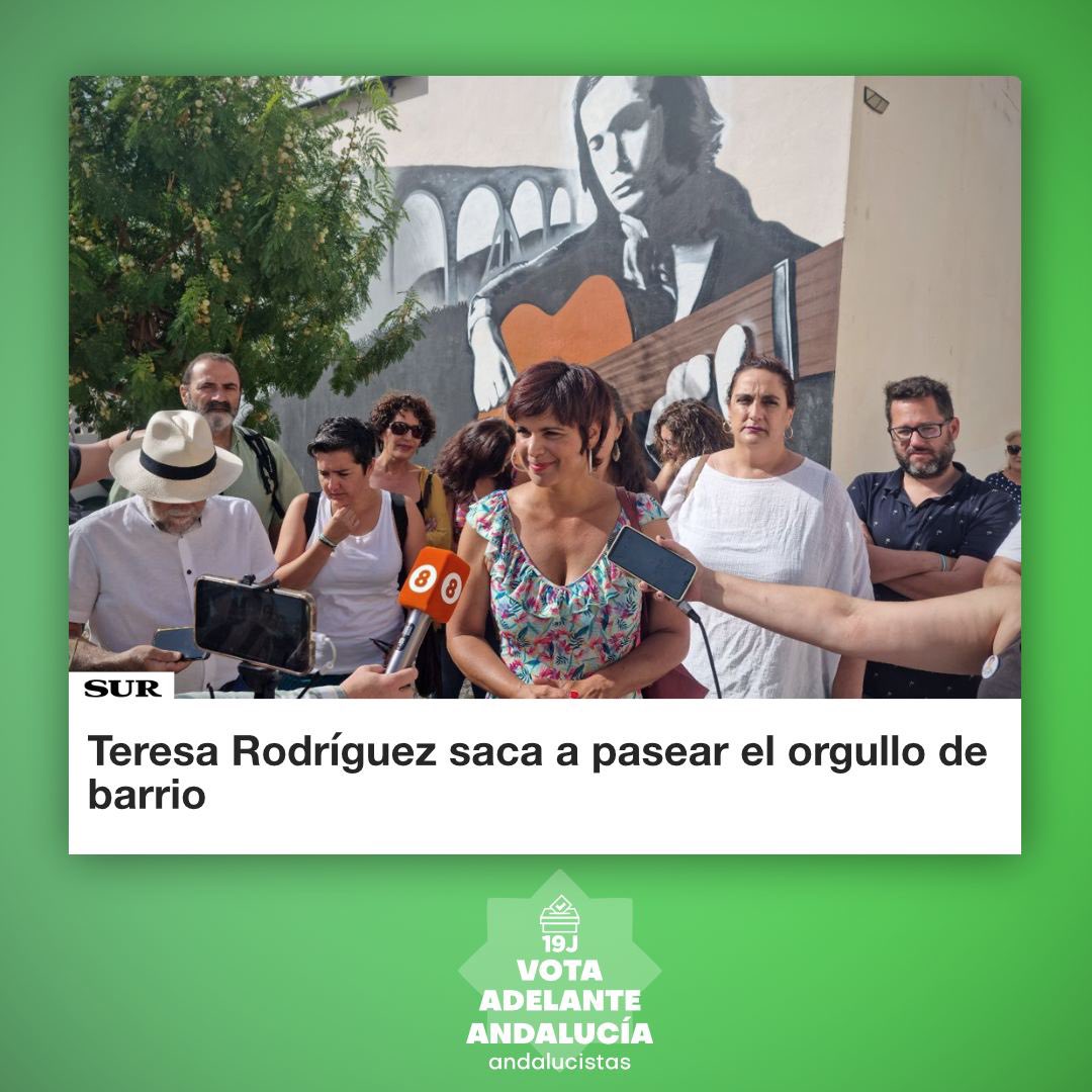 AdelanteAND's tweet photo. Muchos barrios de Andalucía sufren un abandono sistémico  de las instituciones. Nos negamos a que esto siga siendo así.

Trabajaremos a brazo partío para que todo las andaluzas y andaluces tengan las mismas condiciones sean del barrio que sean.

#VotaAdelante19J 
#VotaTere19J https://t.co/ik7ZQ2ruXj