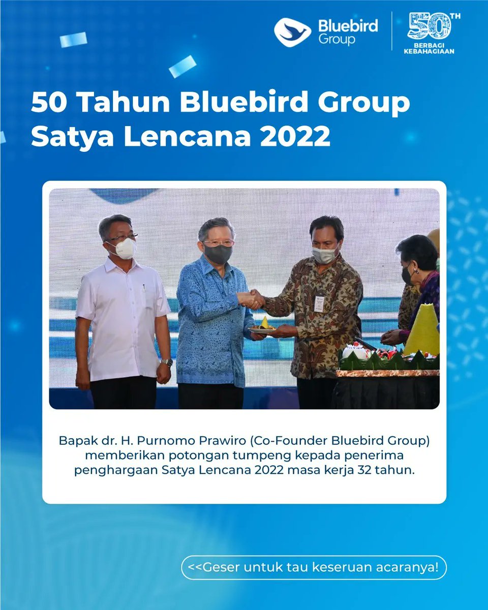bluebirdgroup's tweet photo. Keseruan Satya Lencana 2022 pada hari Sabtu, 11 Juni sekaligus merayakan syukuran 50 tahun Bluebird Group terangkum di sini. Cus, langsung cek gambar di atas ya, untuk tau lengkapnya!
#Silverbird #Bigbird #BirdKirim #Goldenbird #Silverbird #MyBluebirdApp #Bluebird #SatyaLencana https://t.co/YMoYDYnceI