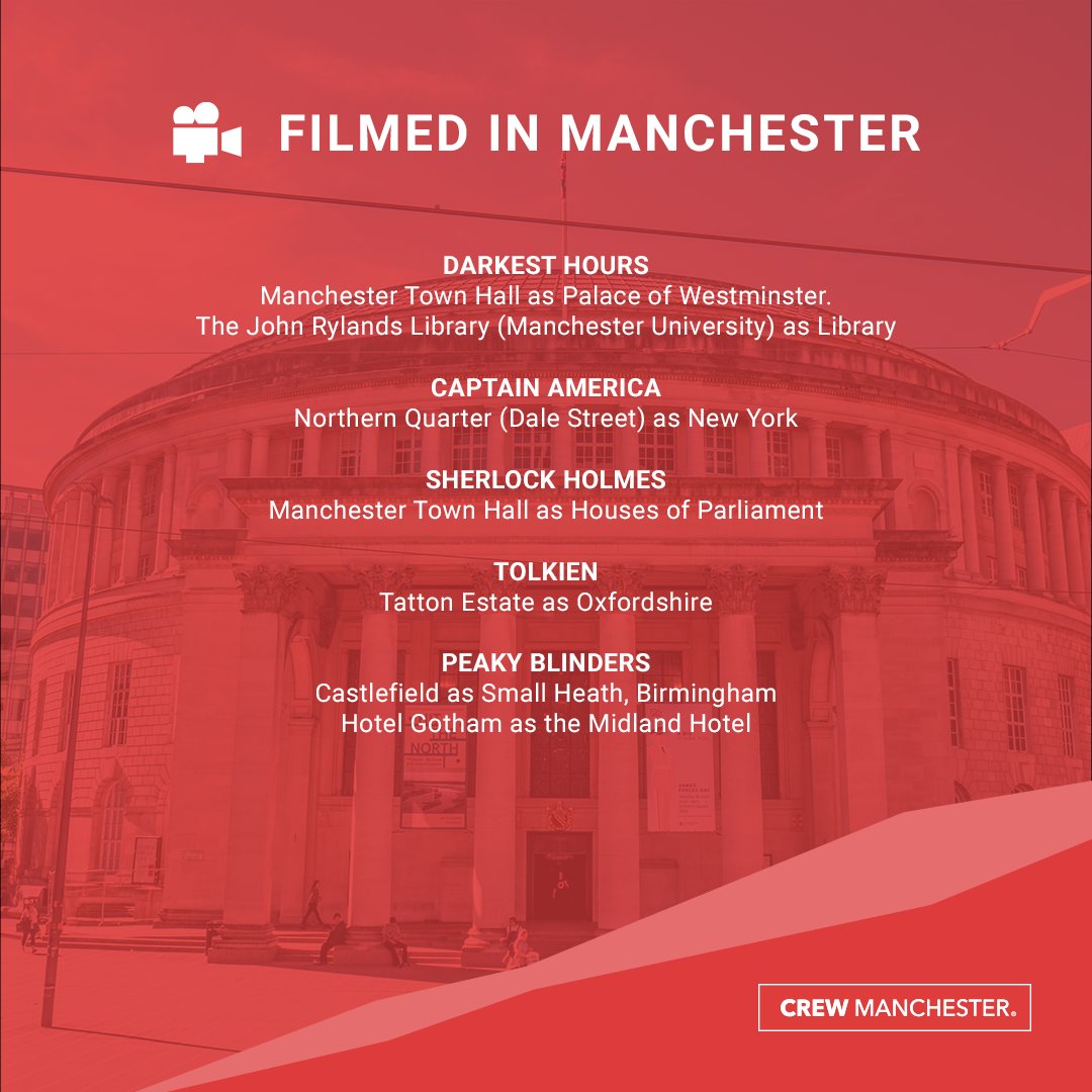 CrewManchester's tweet image. Manchester is a popular location double for modern and period London and New York.
Here are some productions that used #Manchester as a location double. If you watch or re-watch - look out for places you might recognise as your very own Manchester!