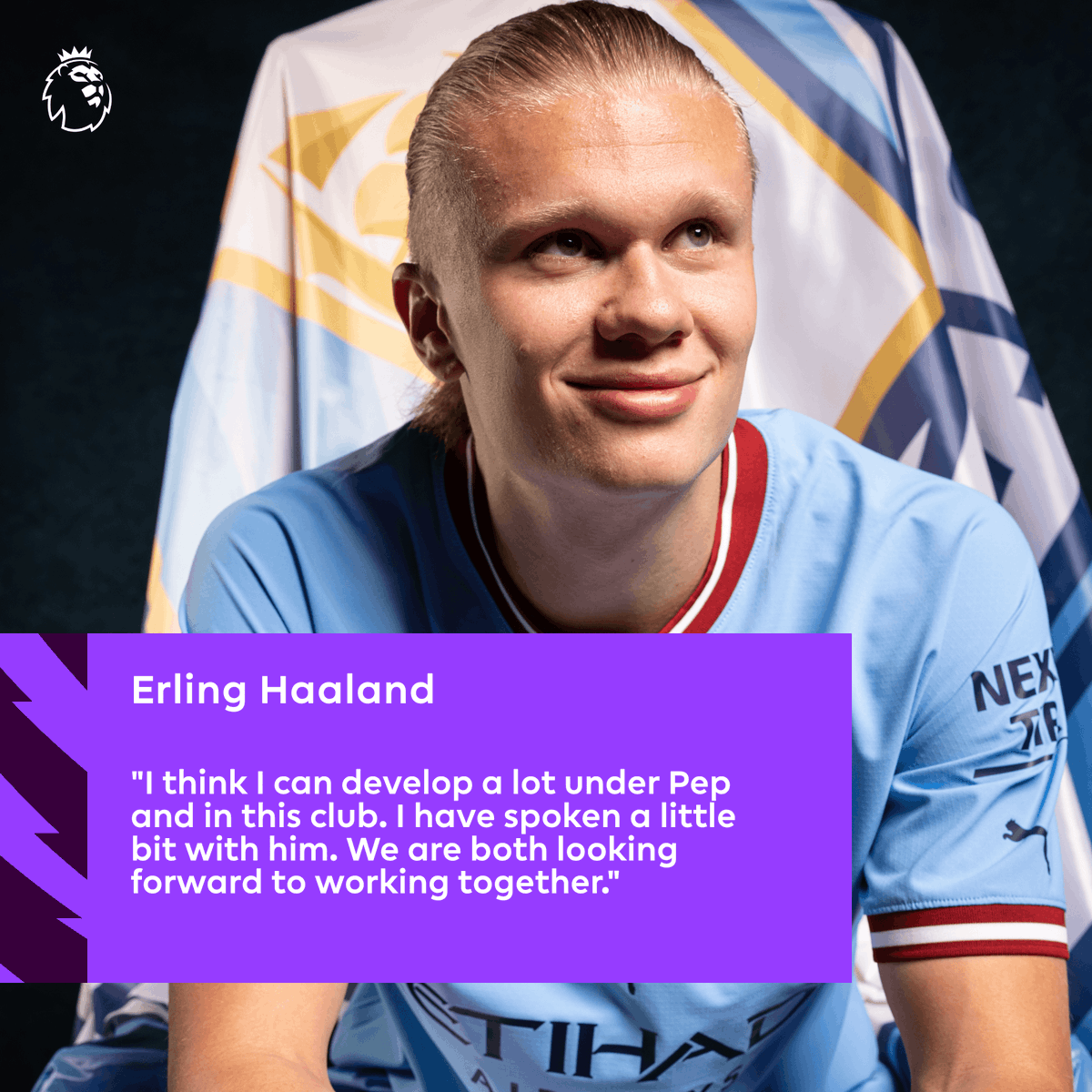 premierleague's tweet photo. How many goals will Erling Haaland score in the #PL this season? https://t.co/k94fIlHEZN