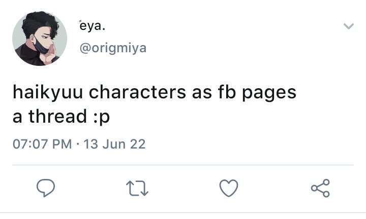 #haikyuu as fb pages. 

1/5