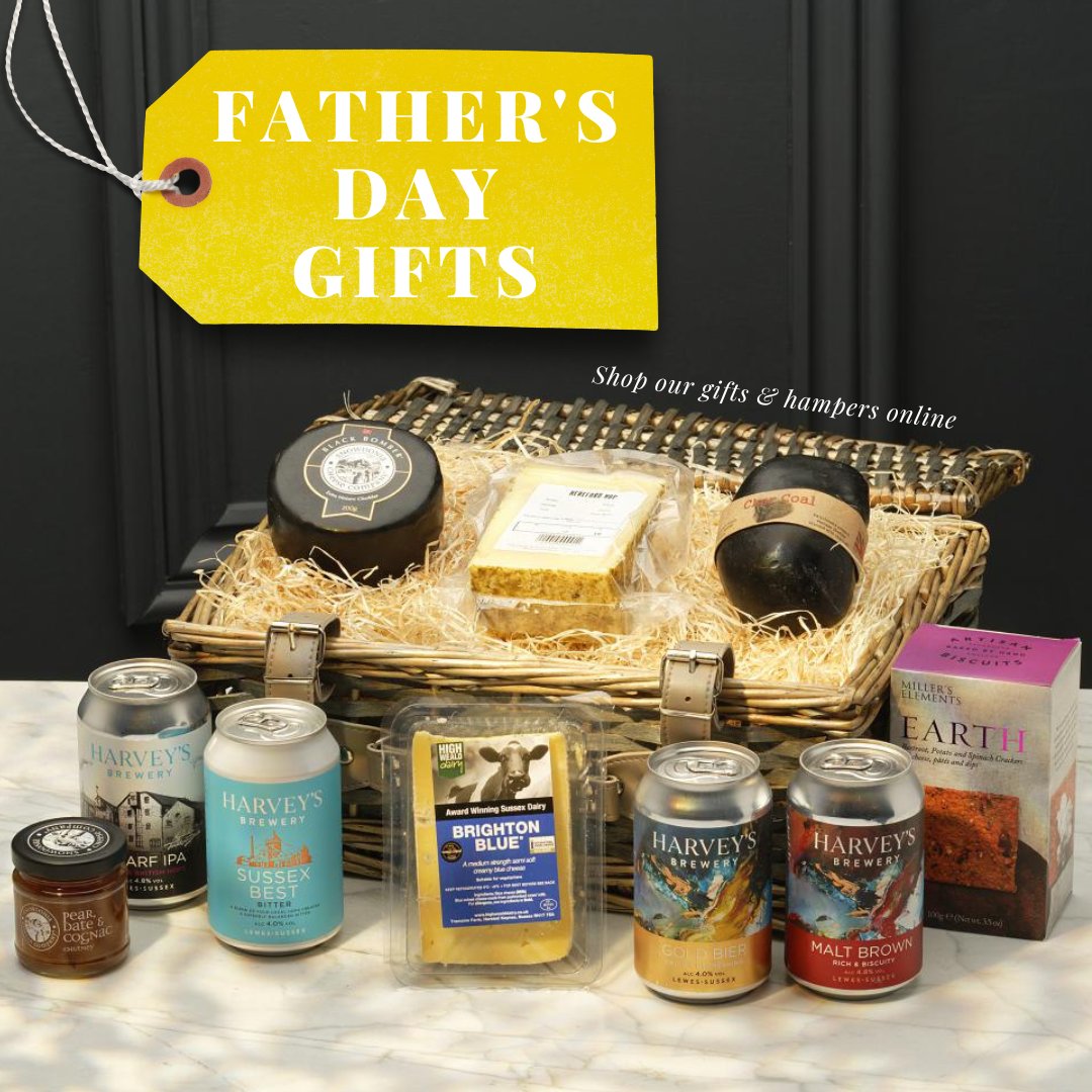 Why did the cheese smile? It’s gouda brie a good day. 

#Fathersday is almost here so we think we'll leave the Dad jokes to them... 😆 Our curd &amp; craft beer #hamper is the perfect #gift for a #foodie dad 🧀🍺 ⠀
Shop here >> bit.ly/3OcZhbm
#hampers #craftbeer #cheese
