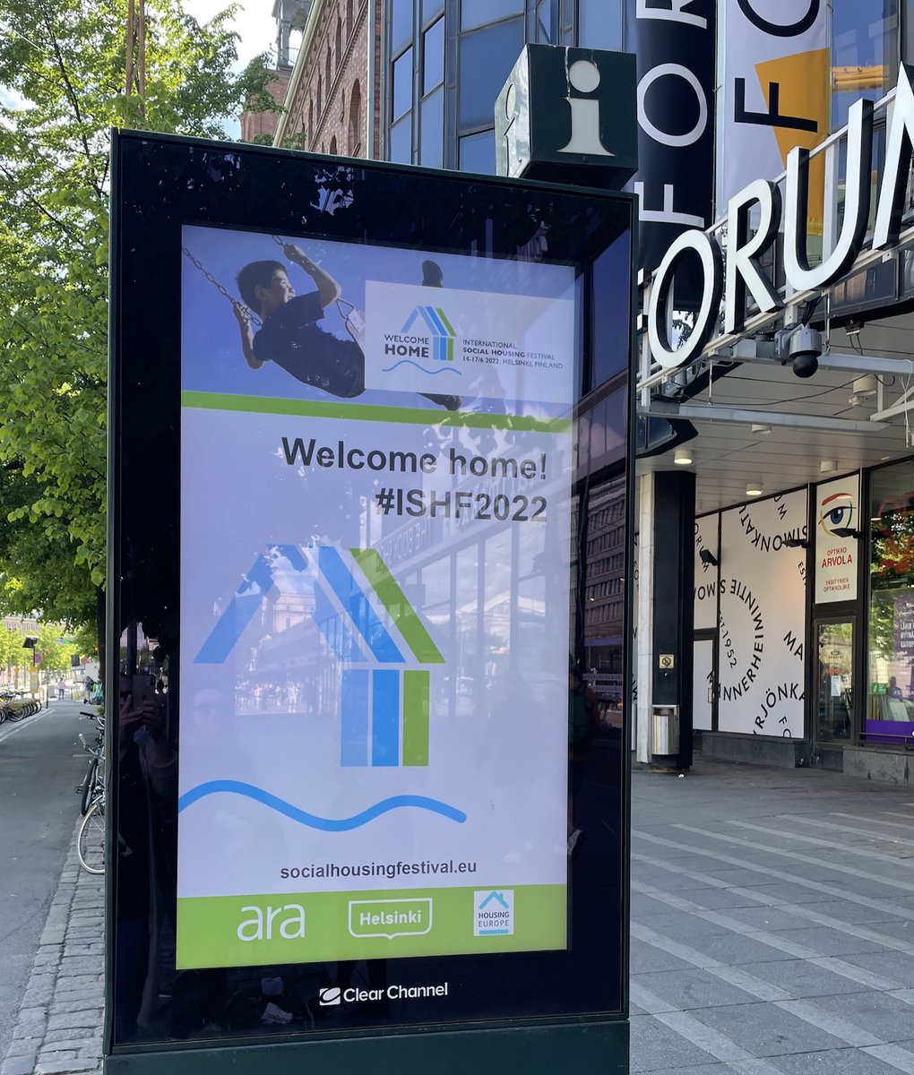 Helsinki WELCOMES you HOME!
The 3rd International Social Housing Festival starts tomorrow 14 June, and the festival is visible around the city center. We are ready for you - see you all tomorrow! #ISHF2022 <a href="/ARAviesti/">Asumisen rahoitus- ja kehittämiskeskus</a>