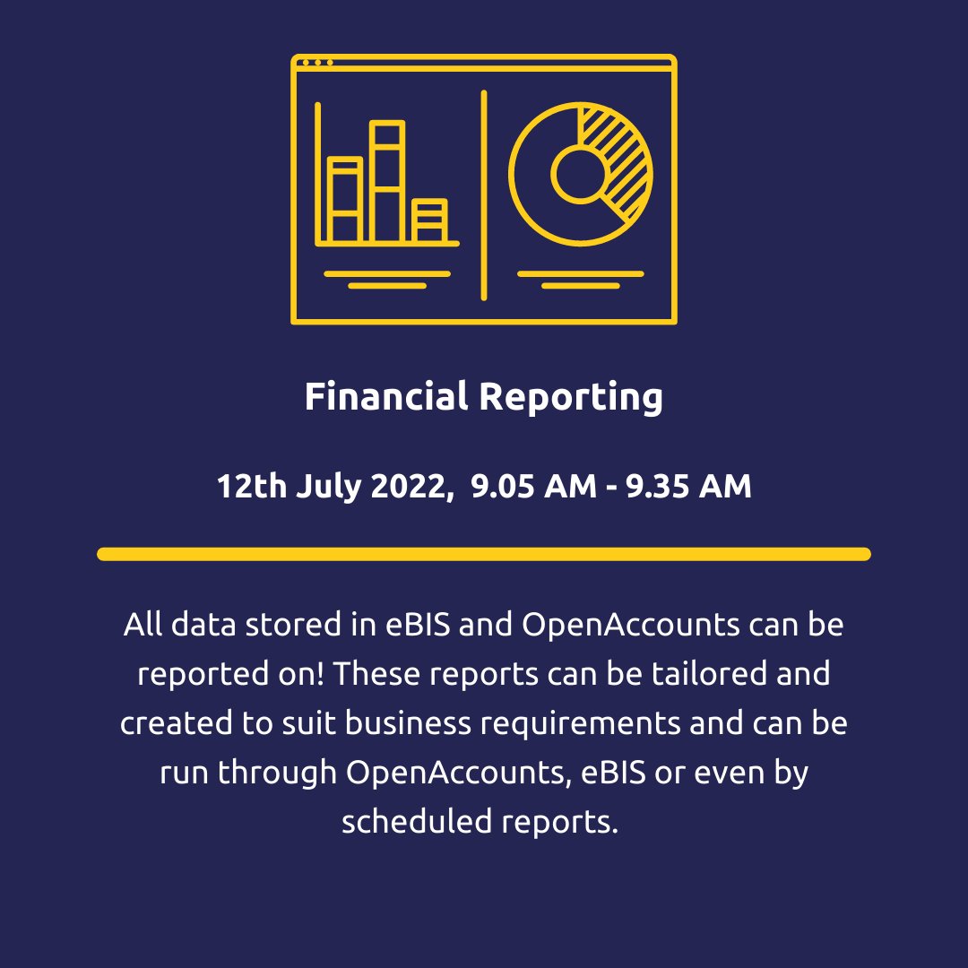 esconesolutions's tweet photo. Financial Management System Focus Breakdown 💥

Our series of webinars will cover four topics of interest to help individuals who operate the financial applications OpenAccounts and eBIS on a day to day basis!

Register now 👉 https://t.co/BzfC88Khes https://t.co/CQYkSkDTrW